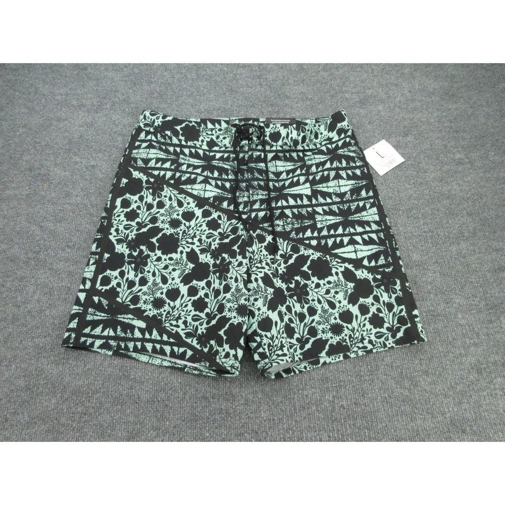 LuLaRoe Mens Board Shorts NWT Regular Mint Green Black Floral Geometric Large